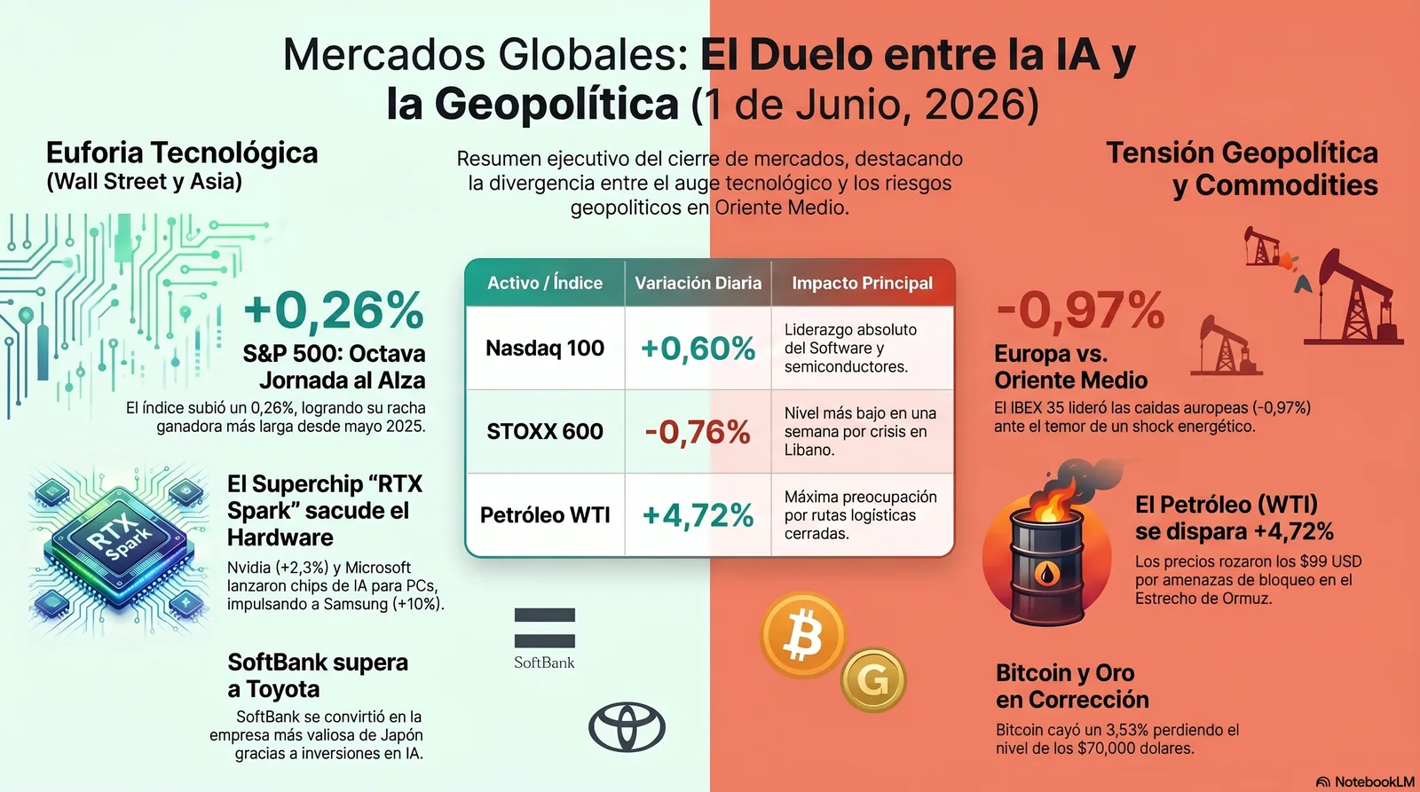 Cierre de Mercados – 01 junio 2026. NVDA contra el bloqueo de rutas marítimas