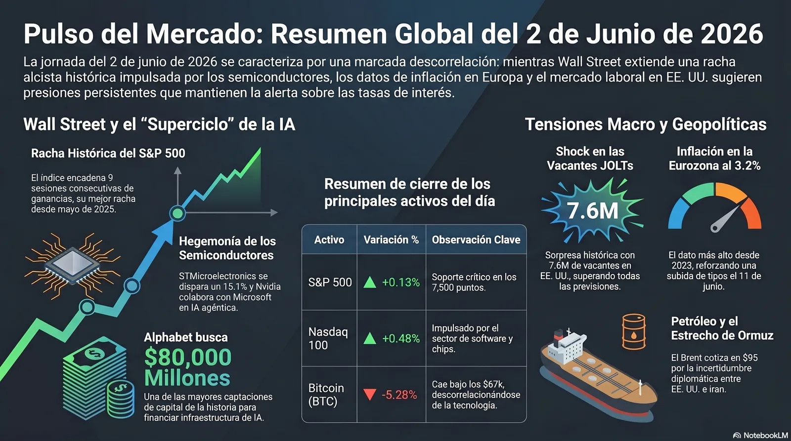 Cierre de Mercados – 02 junio 2026. Una Jornada de Récords y Descorrelaciones
