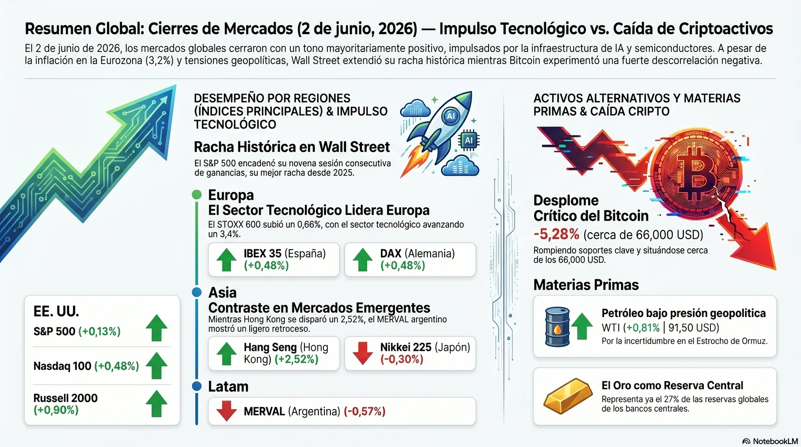 Cierre de Mercados – 02 junio 2026. Una Jornada de Récords y Descorrelaciones