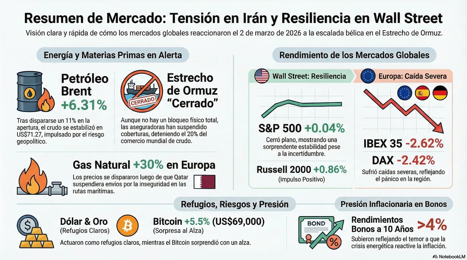Cierre de Mercados – 02 marzo 2026