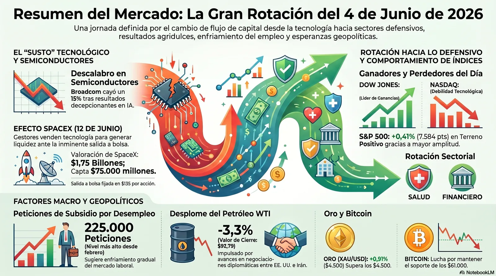 Cierre de Mercados – 04 junio 2026. Rotación sectorial y resiliencia del mercado