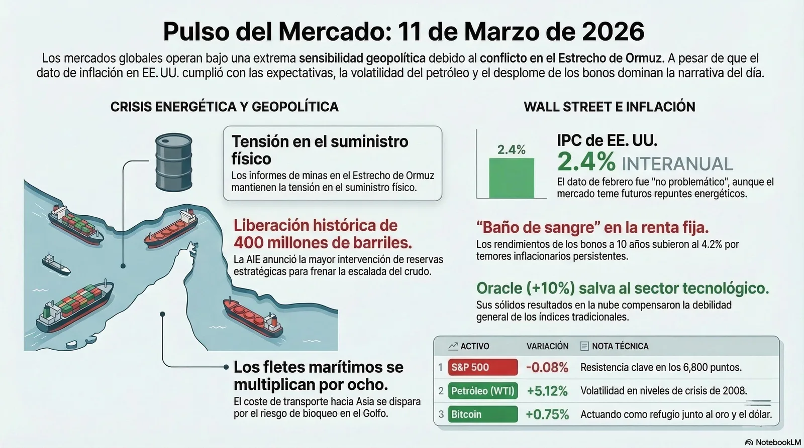 Cierre de Mercados – 11 marzo 2026