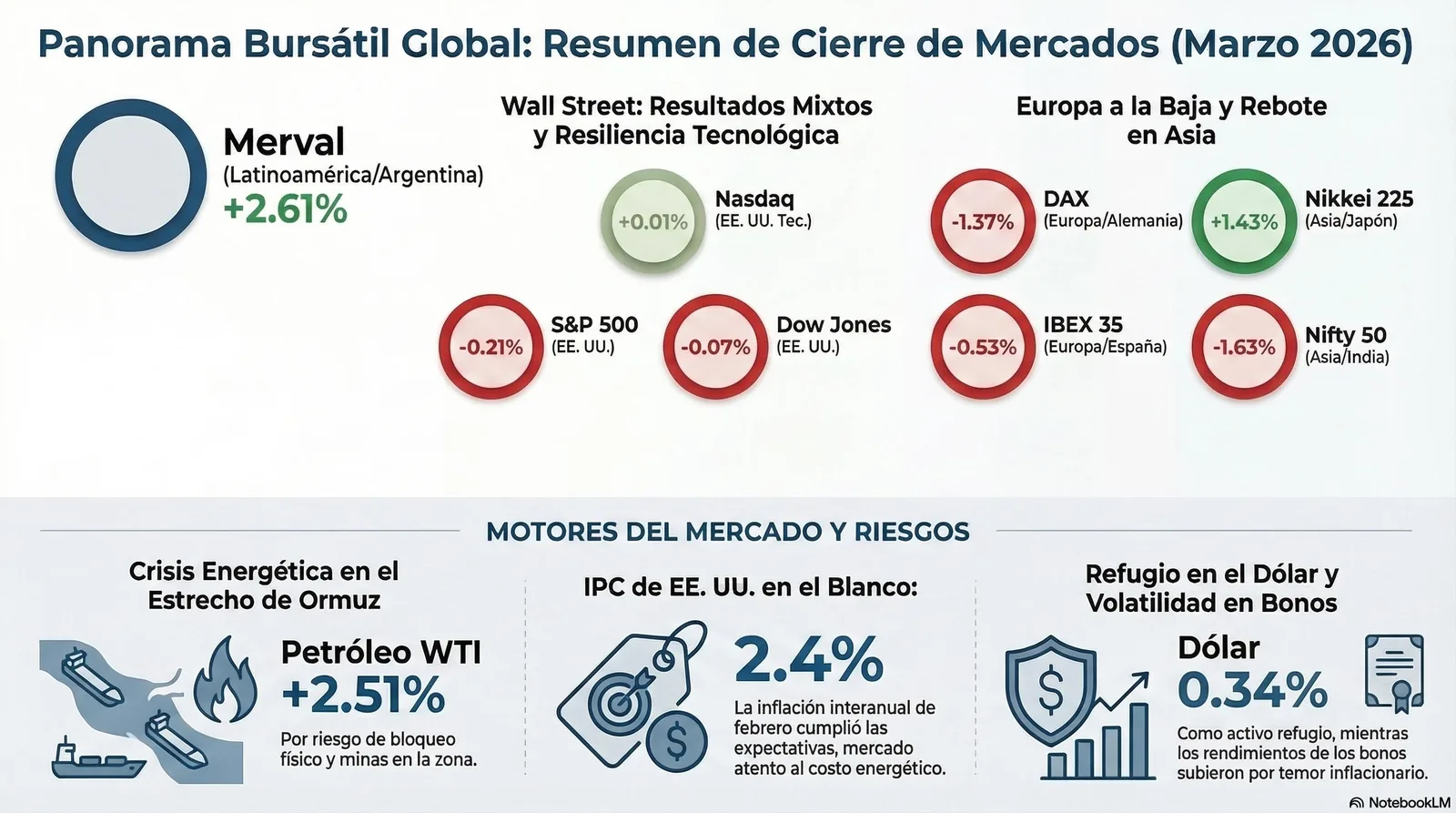 Cierre de Mercados – 11 marzo 2026