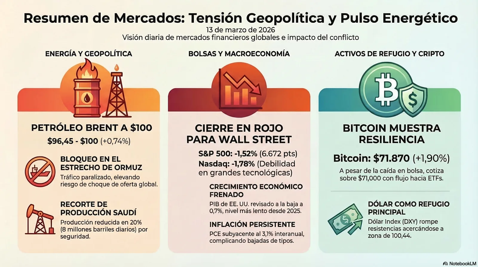Cierre de Mercados – 13 marzo 2026