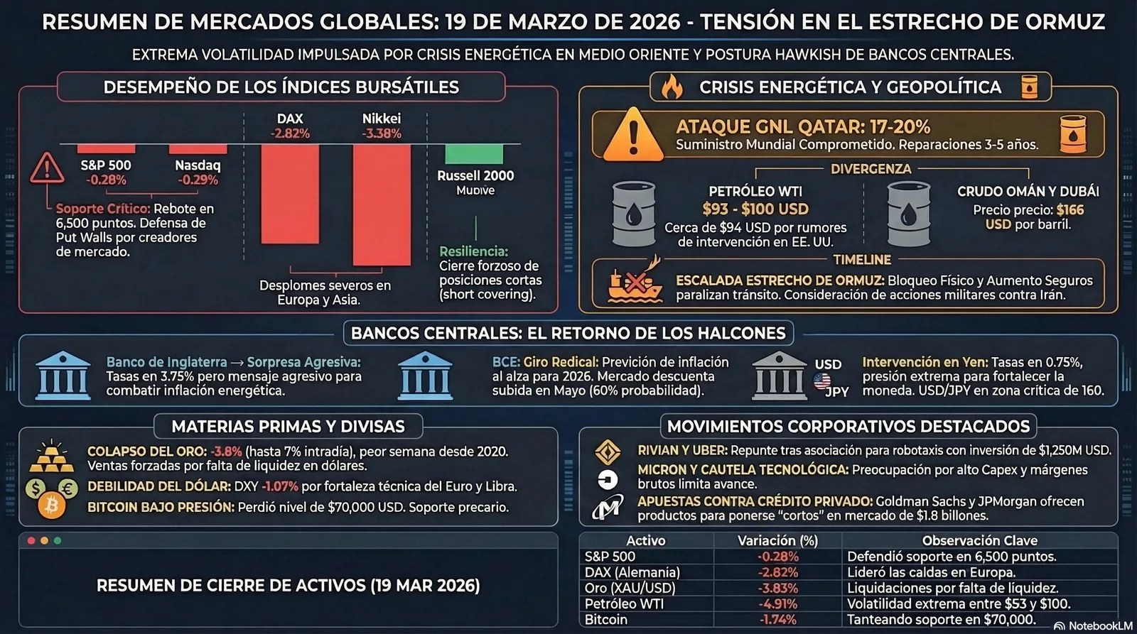 Cierre de Mercados – 19 marzo 2026