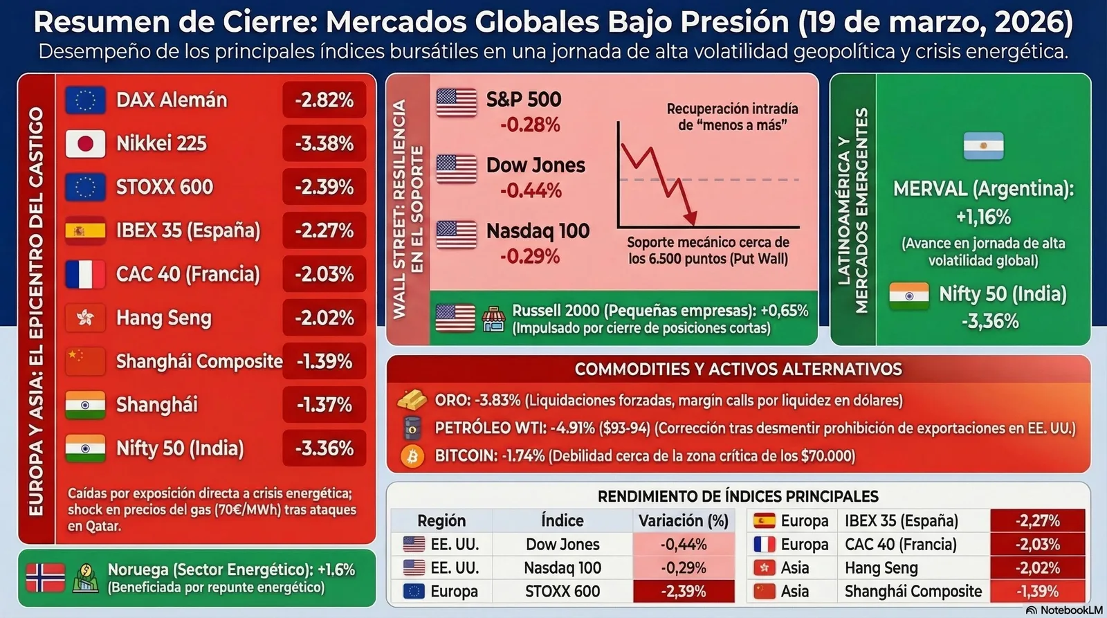 Cierre de Mercados – 19 marzo 2026