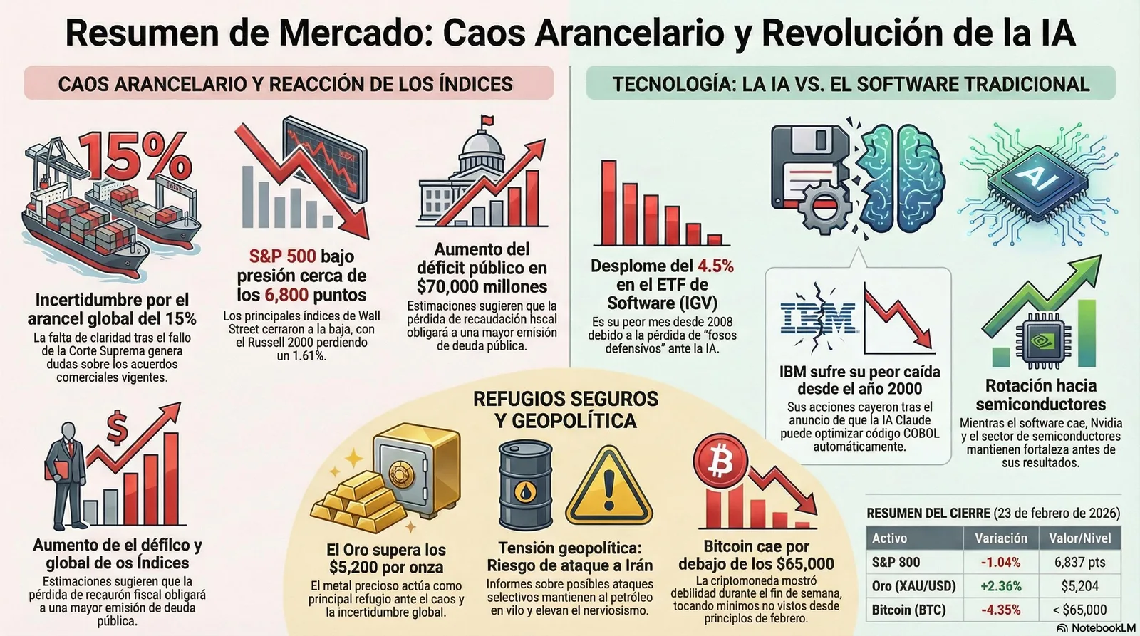 Cierre de Mercados – 23 febrero 2026