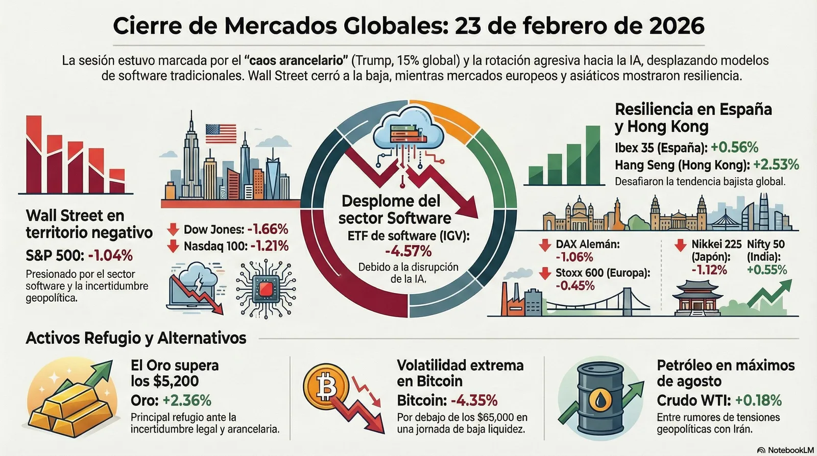 Cierre de Mercados – 23 febrero 2026