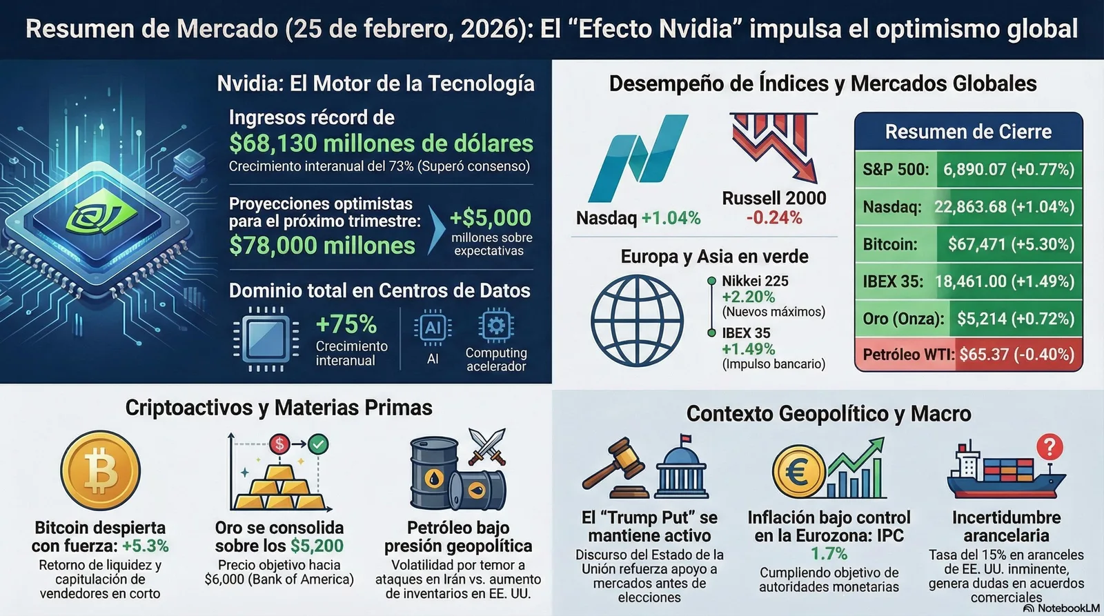 Cierre de Mercados – 25 febrero 2026