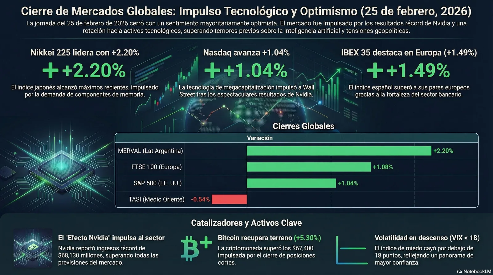 Cierre de Mercados – 25 febrero 2026
