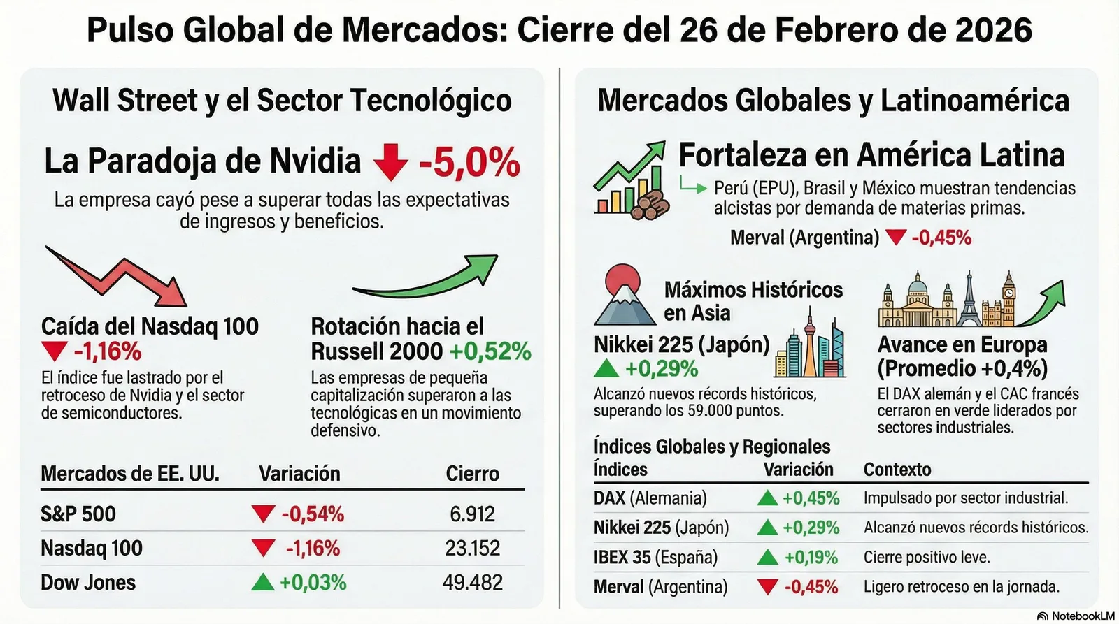 Cierre de Mercados – 26 febrero 2026