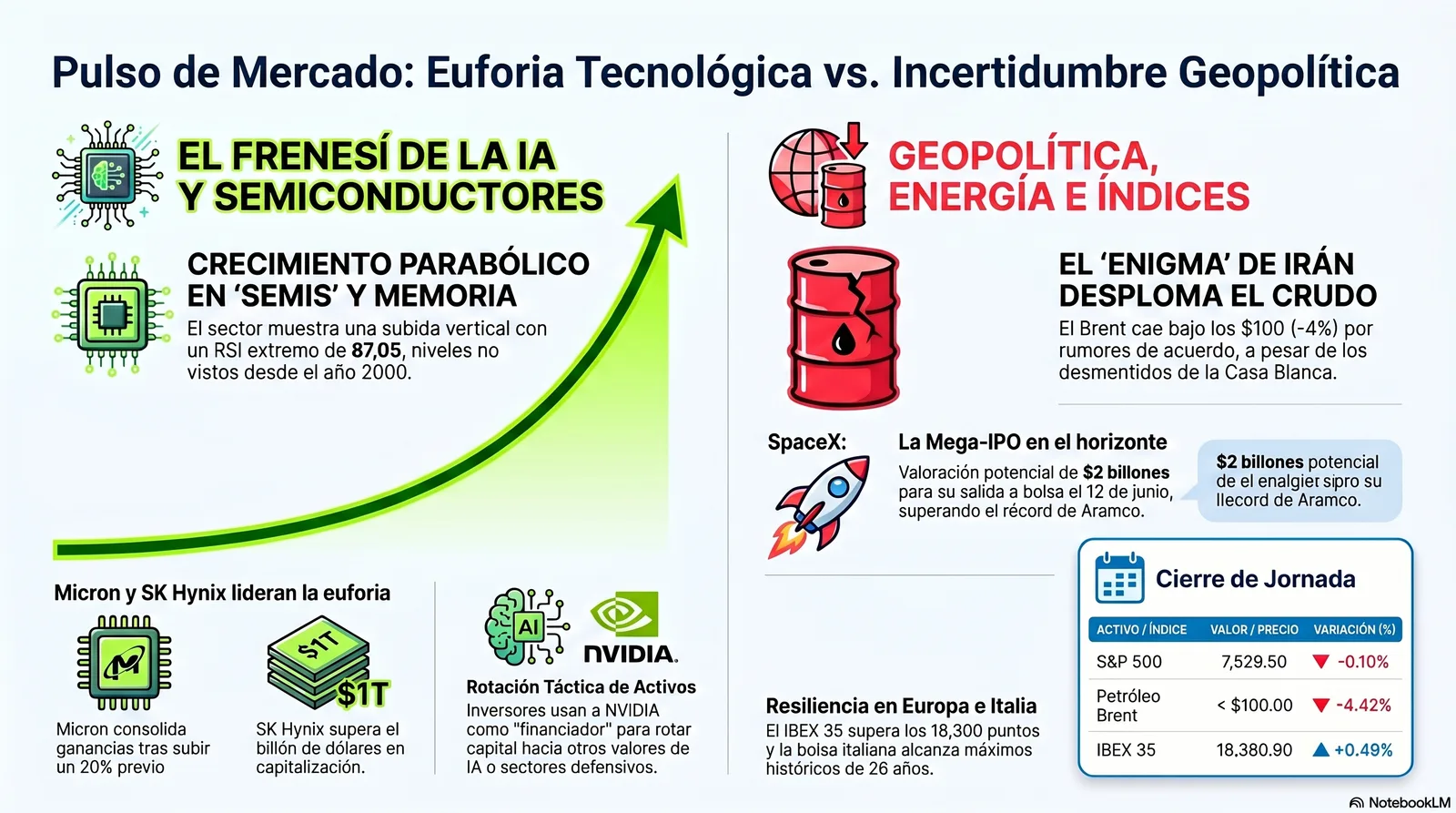 Cierre de Mercados - 27 de mayo de 2026. Volatilidad y Rotación en un Escenario de Incertidumbre Geopolítica
