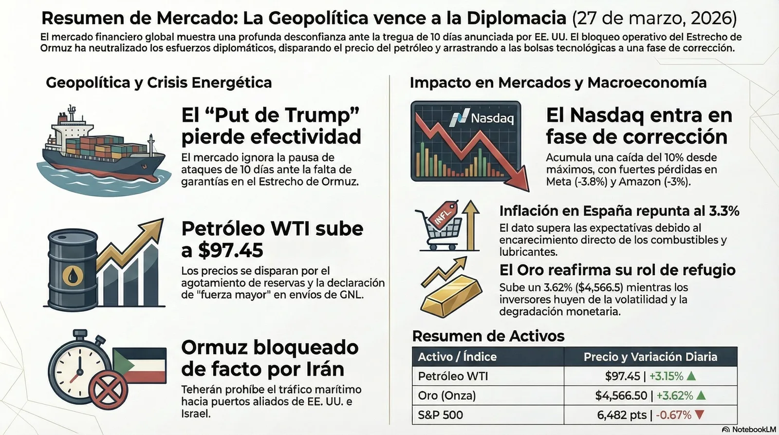 Cierre de Mercados – 27 marzo 2026
