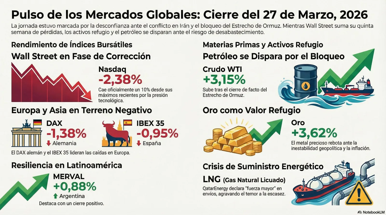 Cierre de Mercados – 27 marzo 2026