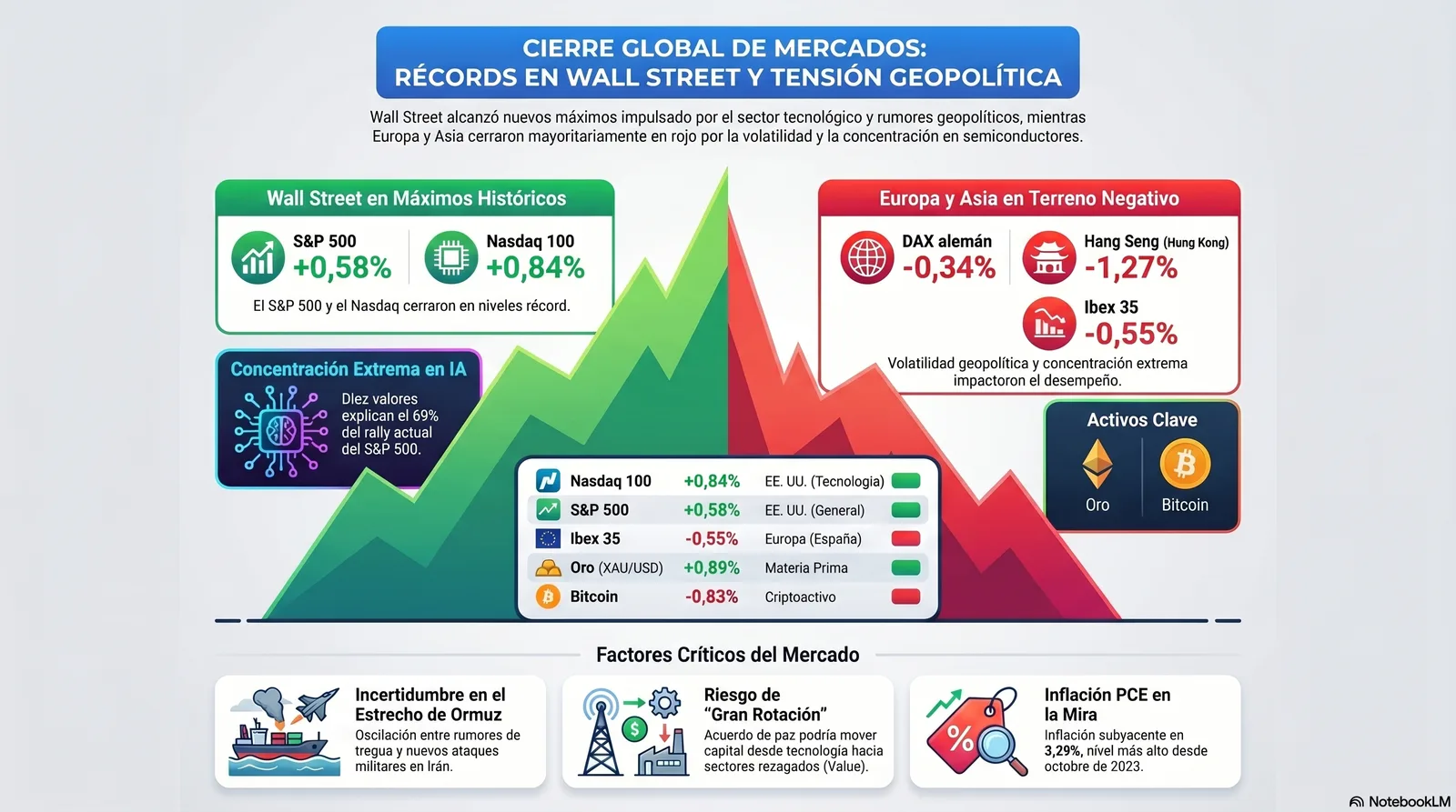 Cierre de Mercados – 28 de mayo de 2026. Entre el récord histórico y el rumor de guerra