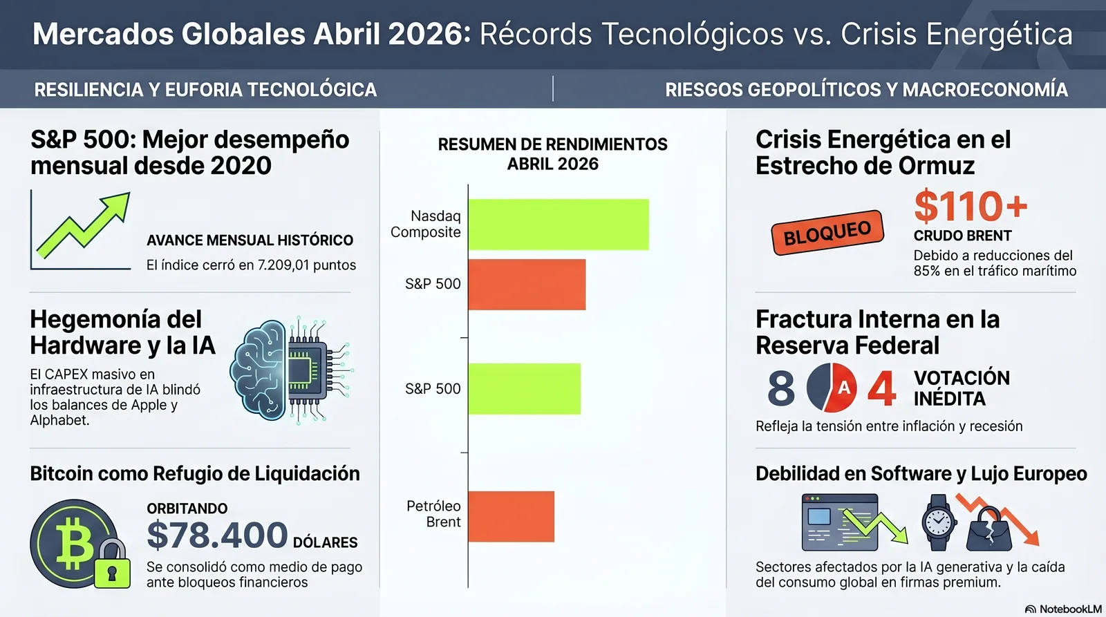 Informe Mensual de Mercados – abril 2026. Un mes de dualidad extrema