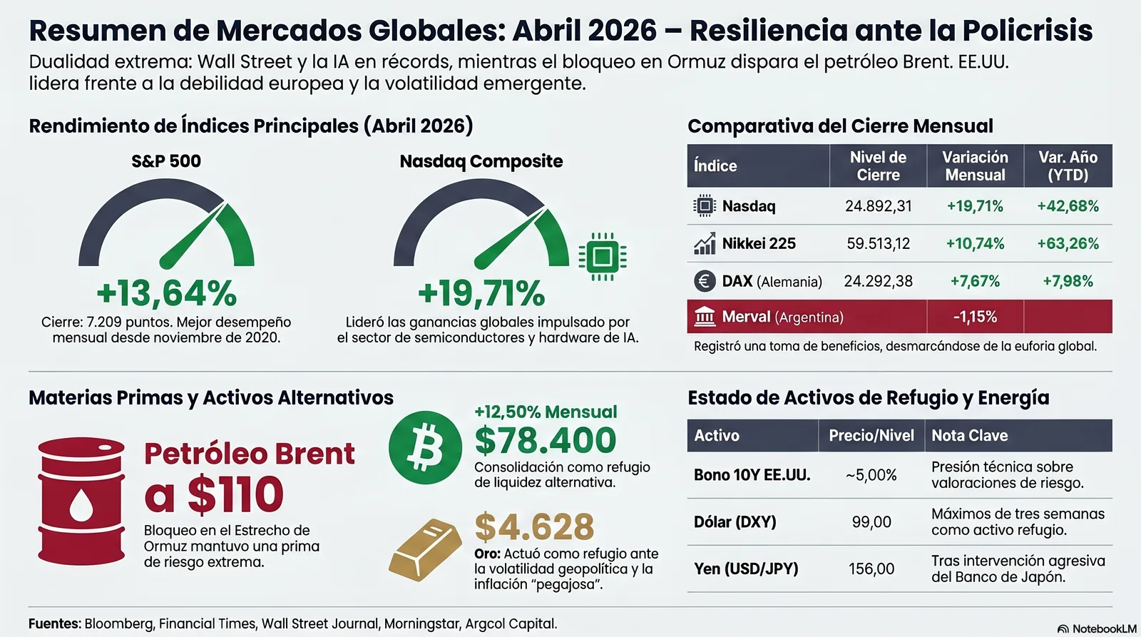 Informe Mensual de Mercados – abril 2026. Un mes de dualidad extrema
