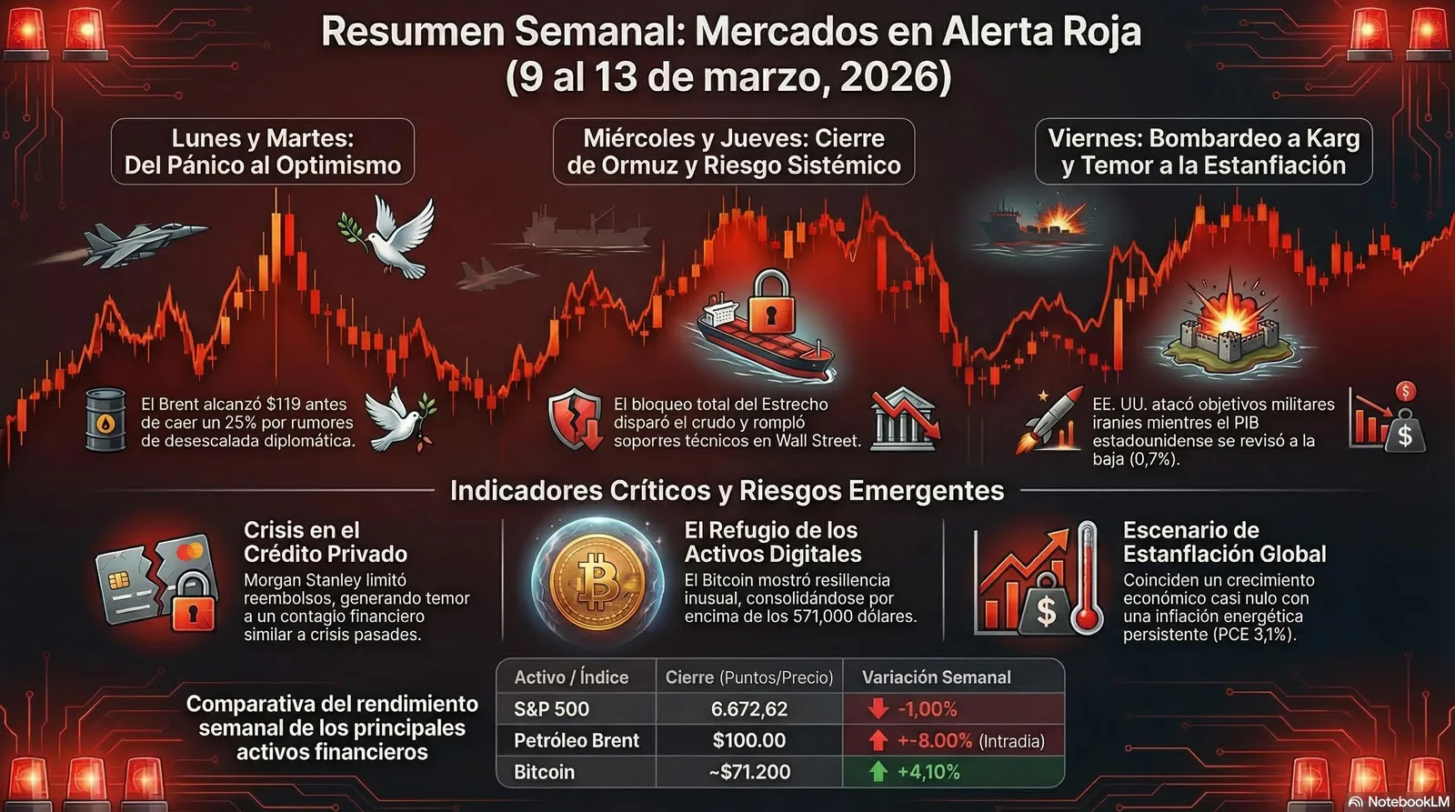 Resumen Semanal del Mercado (02/03/2026 al 06/03/2026). Geopolítica y Riesgos de Estanflación en el Centro de la Escena