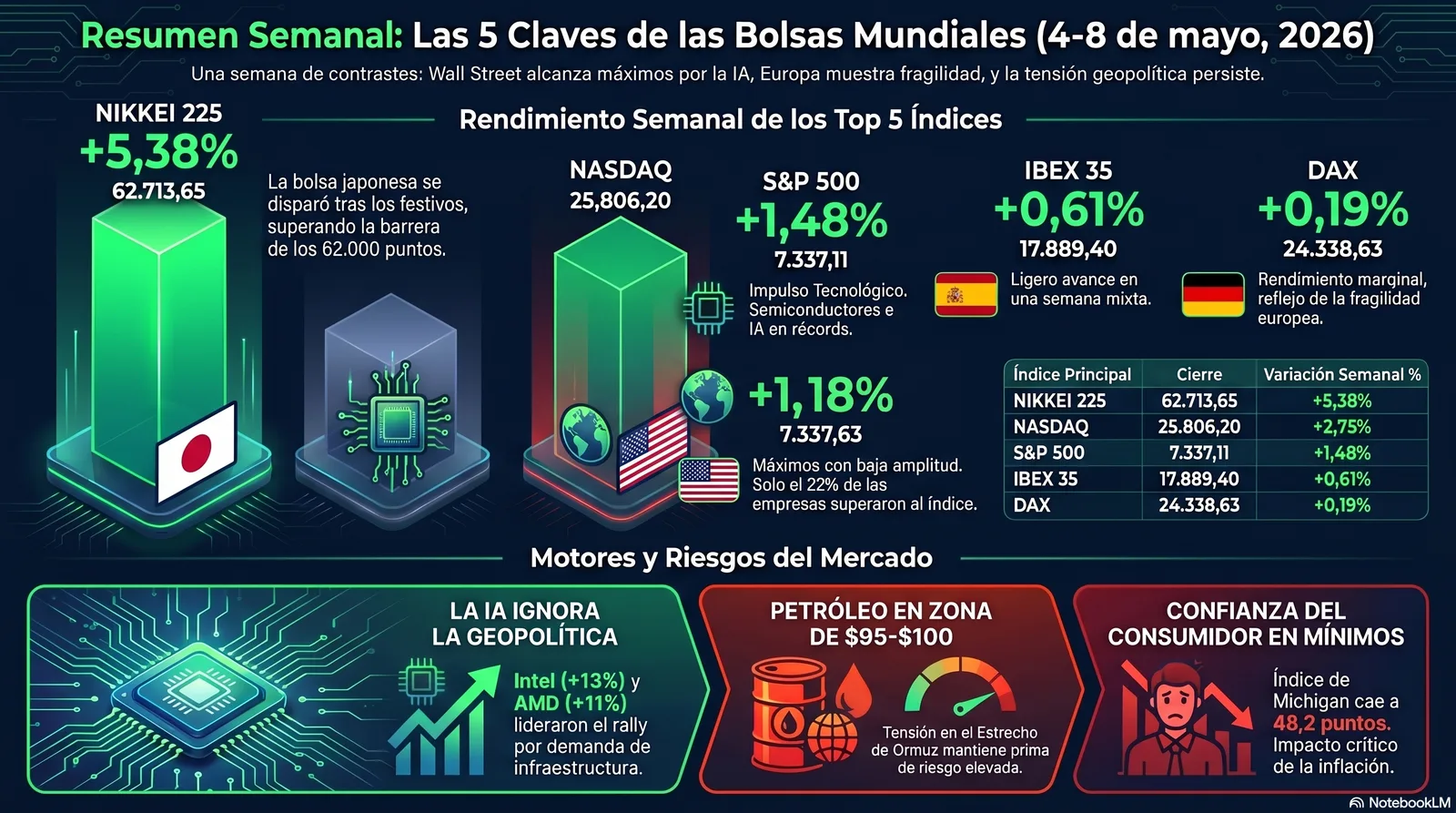 Resumen Semanal del Mercado (04 al 08/05/2026): Máximos Históricos bajo Fragilidad Estructural