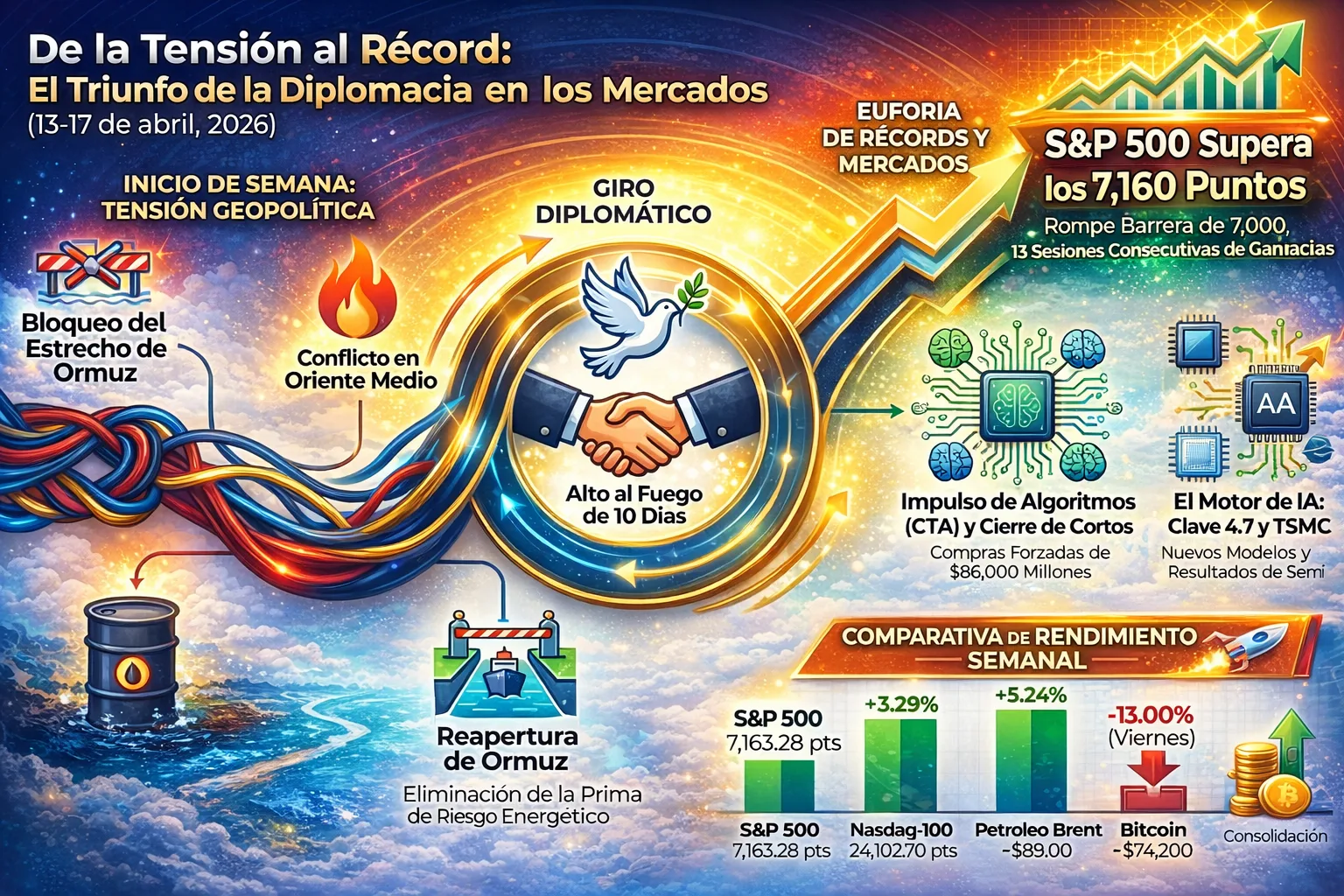Resumen Semanal del Mercado (13 al 17/04/2026). La victoria de la Diplomacia y el impulso mecánico