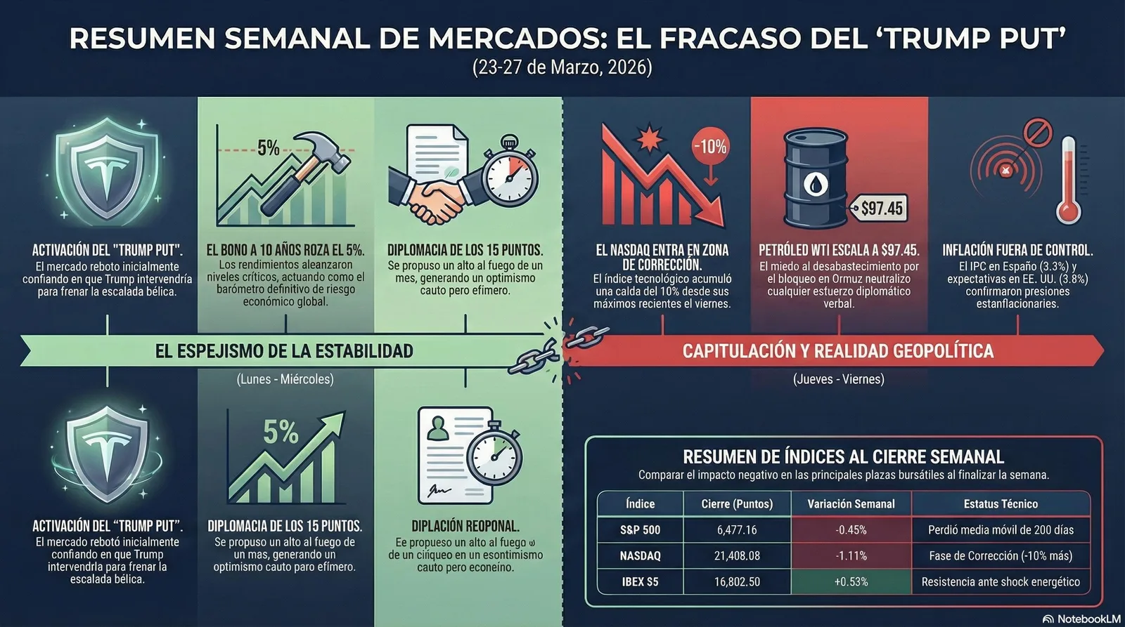 Resumen Semanal del Mercado (23 al 27/03/2026). La Semana en que se puso a prueba el TRUMP PUT.